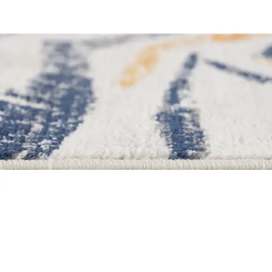 Blue And Gold Abstract Area Rug Photo 5