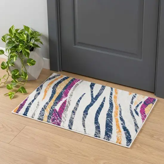 Blue And Gold Abstract Area Rug Photo 1