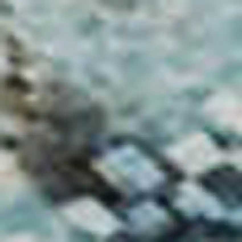 Blue And Gold Abstract Washable Area Rug With UV Protection Photo 2