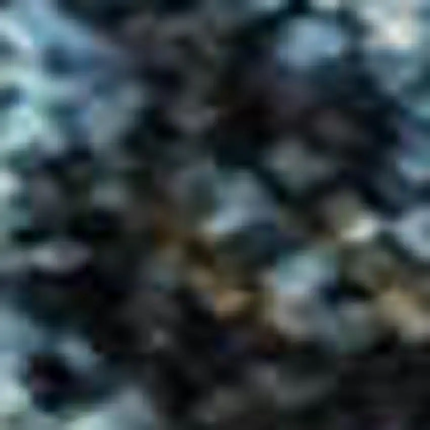 Blue And Gold Floral Washable Area Rug With UV Protection Photo 2