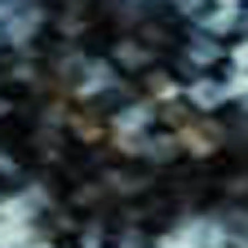 Blue And Gold Floral Washable Area Rug With UV Protection Photo 2