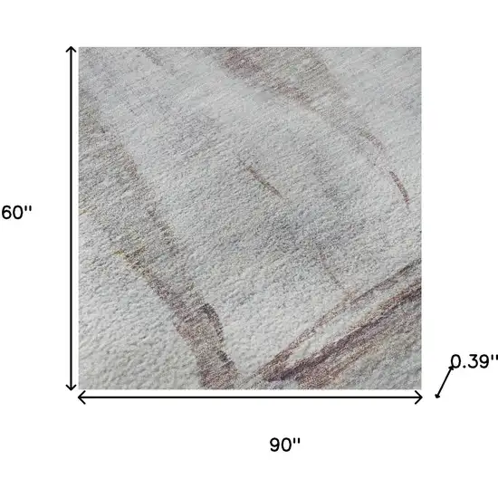 Blue And Gold Nautical Washable Area Rug With UV Protection Photo 9