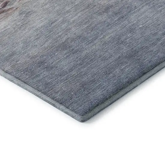 Blue And Gold Nautical Washable Area Rug With UV Protection Photo 7