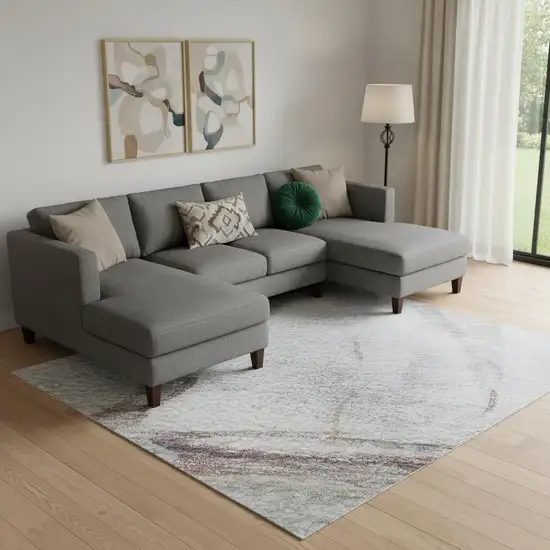 Blue And Gold Nautical Washable Area Rug With UV Protection Photo 2