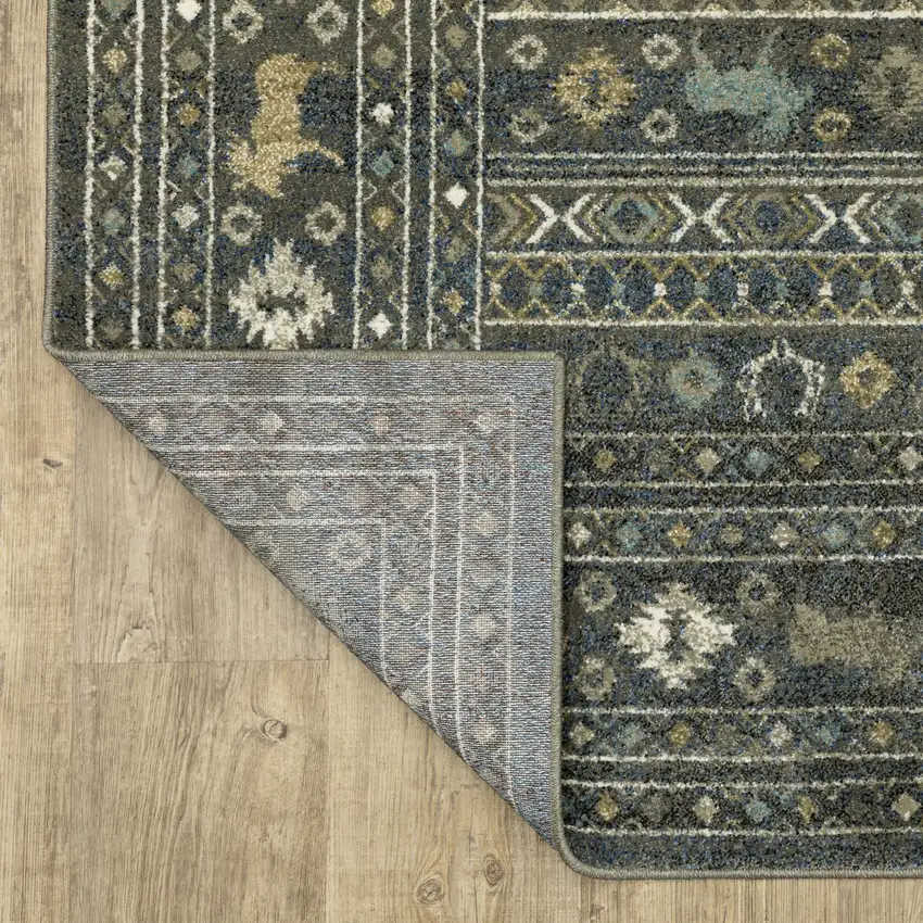 Blue And Gold Southwestern Area Rug Photo 6
