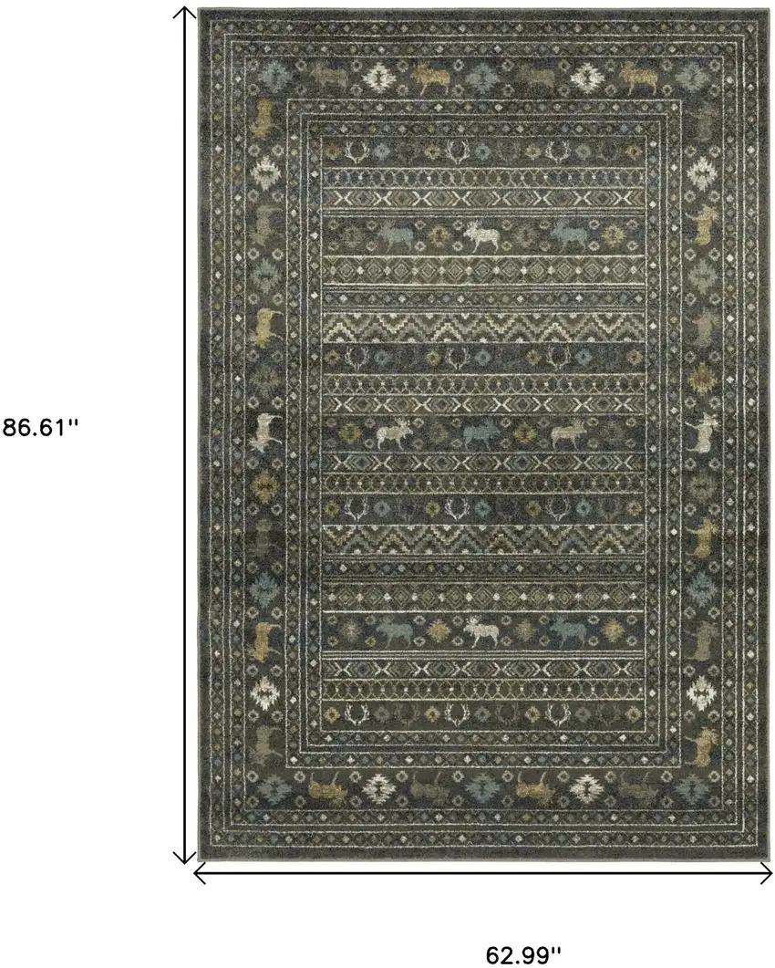 Blue And Gold Southwestern Area Rug Photo 3