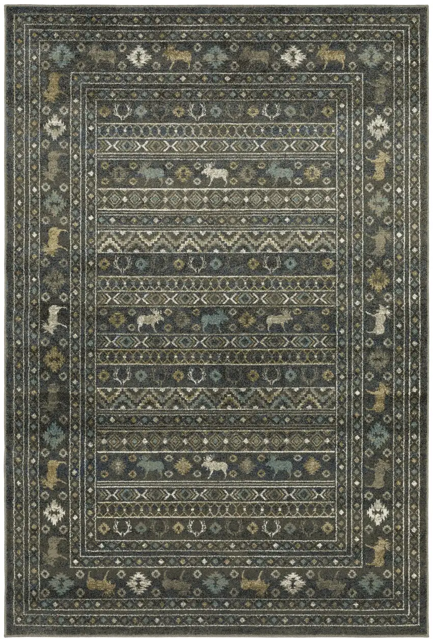 Blue And Gold Southwestern Area Rug Photo 2