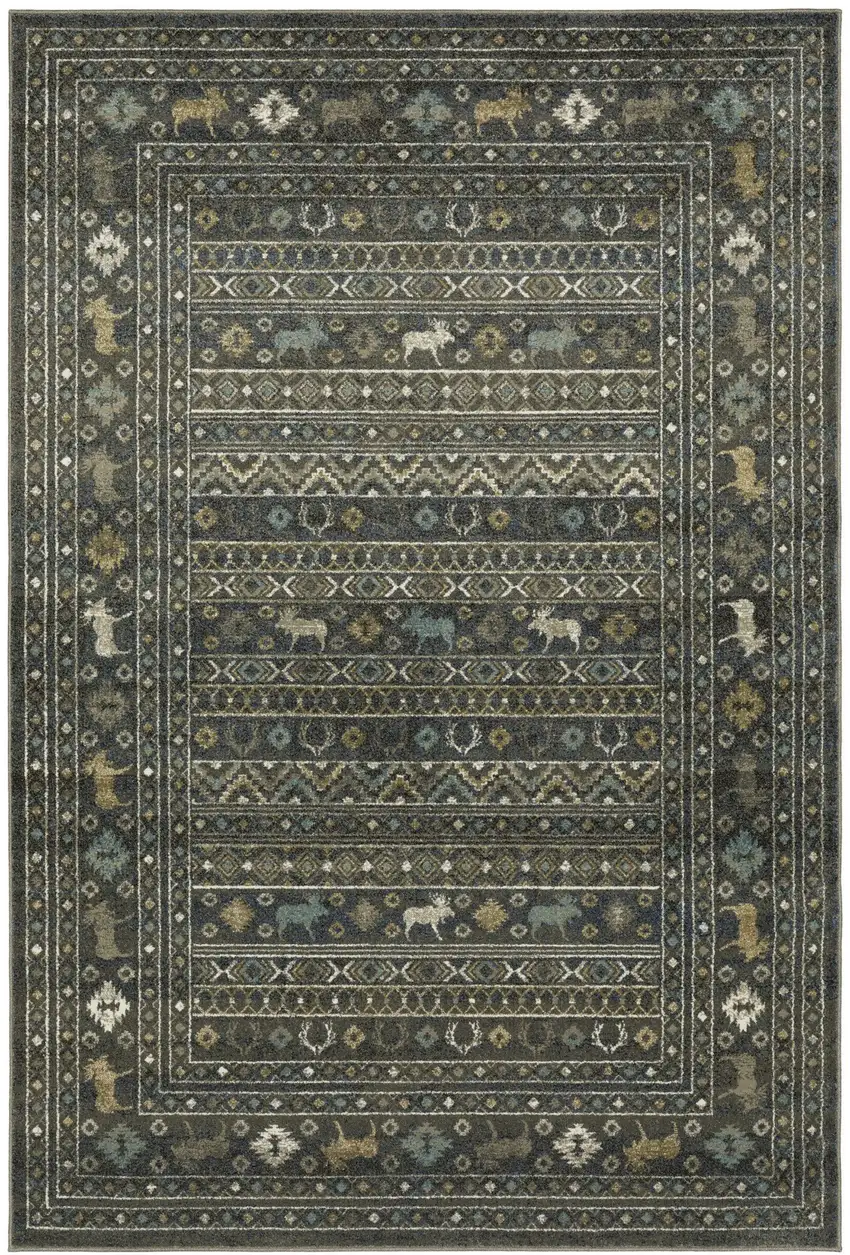 Blue And Gold Southwestern Area Rug Photo 4