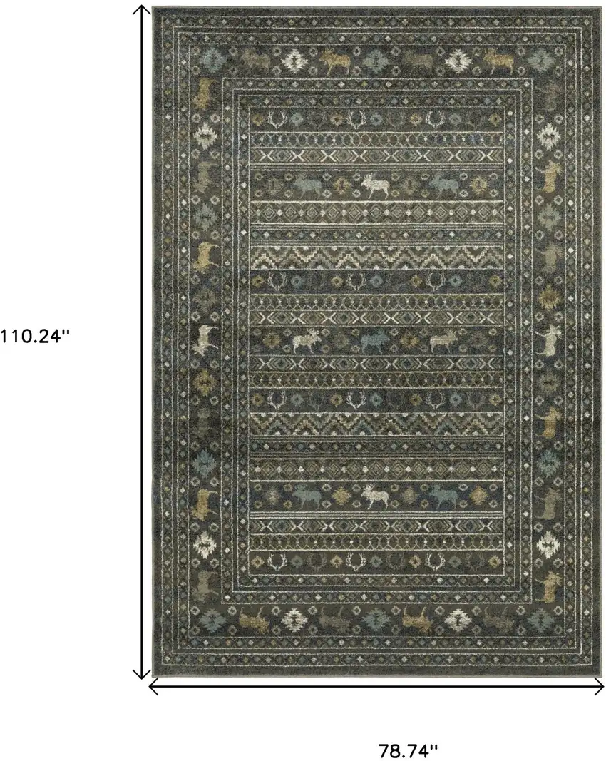 Blue And Gold Southwestern Area Rug Photo 3