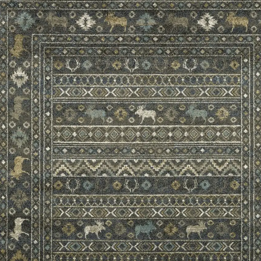 Blue And Gold Southwestern Area Rug Photo 8