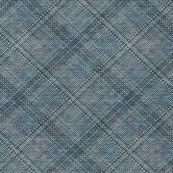 Blue And Graphite Plaid Washable Indoor Outdoor Area Rug Photo 8