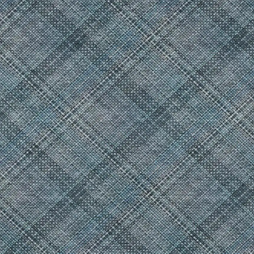 Blue And Graphite Plaid Washable Indoor Outdoor Area Rug Photo 6