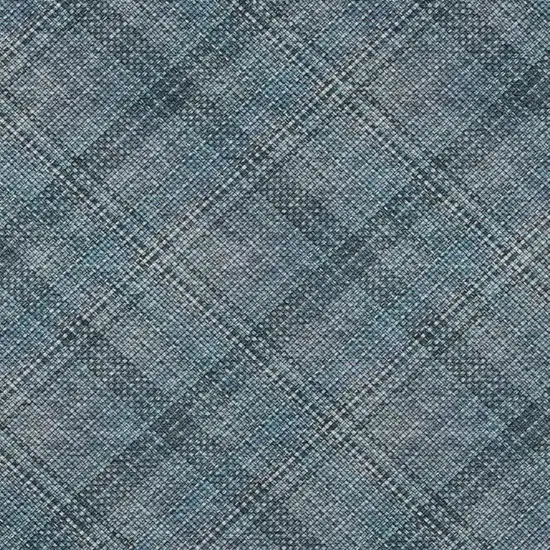 Blue And Graphite Plaid Washable Indoor Outdoor Area Rug Photo 1