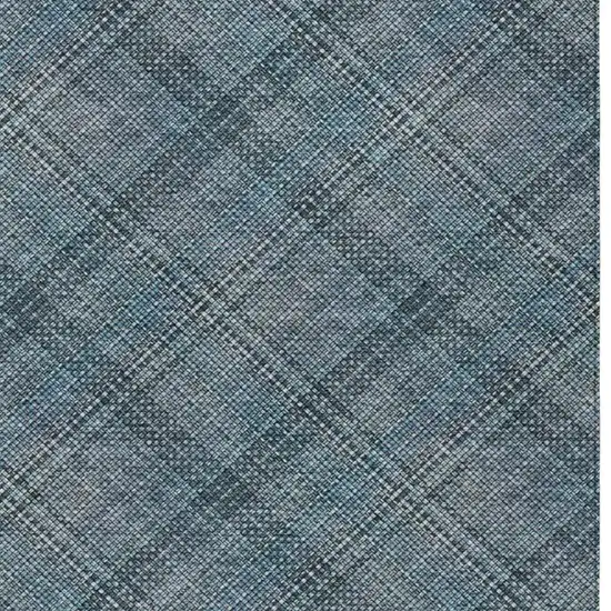 Blue And Graphite Plaid Washable Indoor Outdoor Area Rug Photo 5