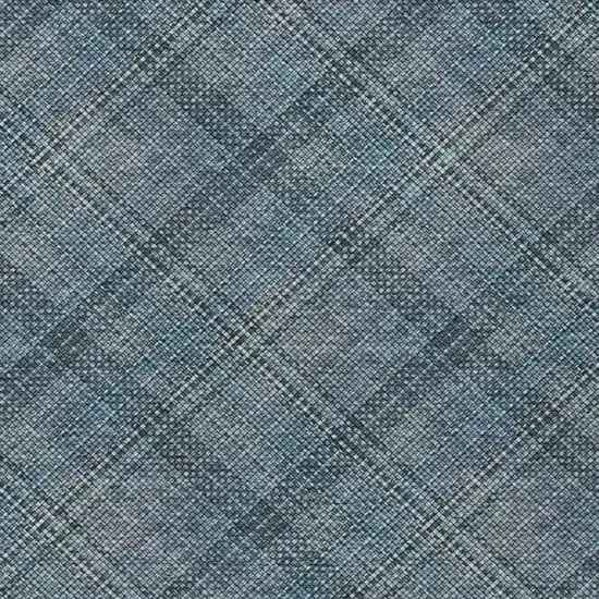 Blue And Graphite Plaid Washable Indoor Outdoor Area Rug Photo 8