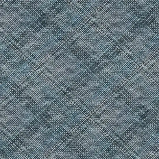 Blue And Graphite Plaid Washable Indoor Outdoor Area Rug Photo 7