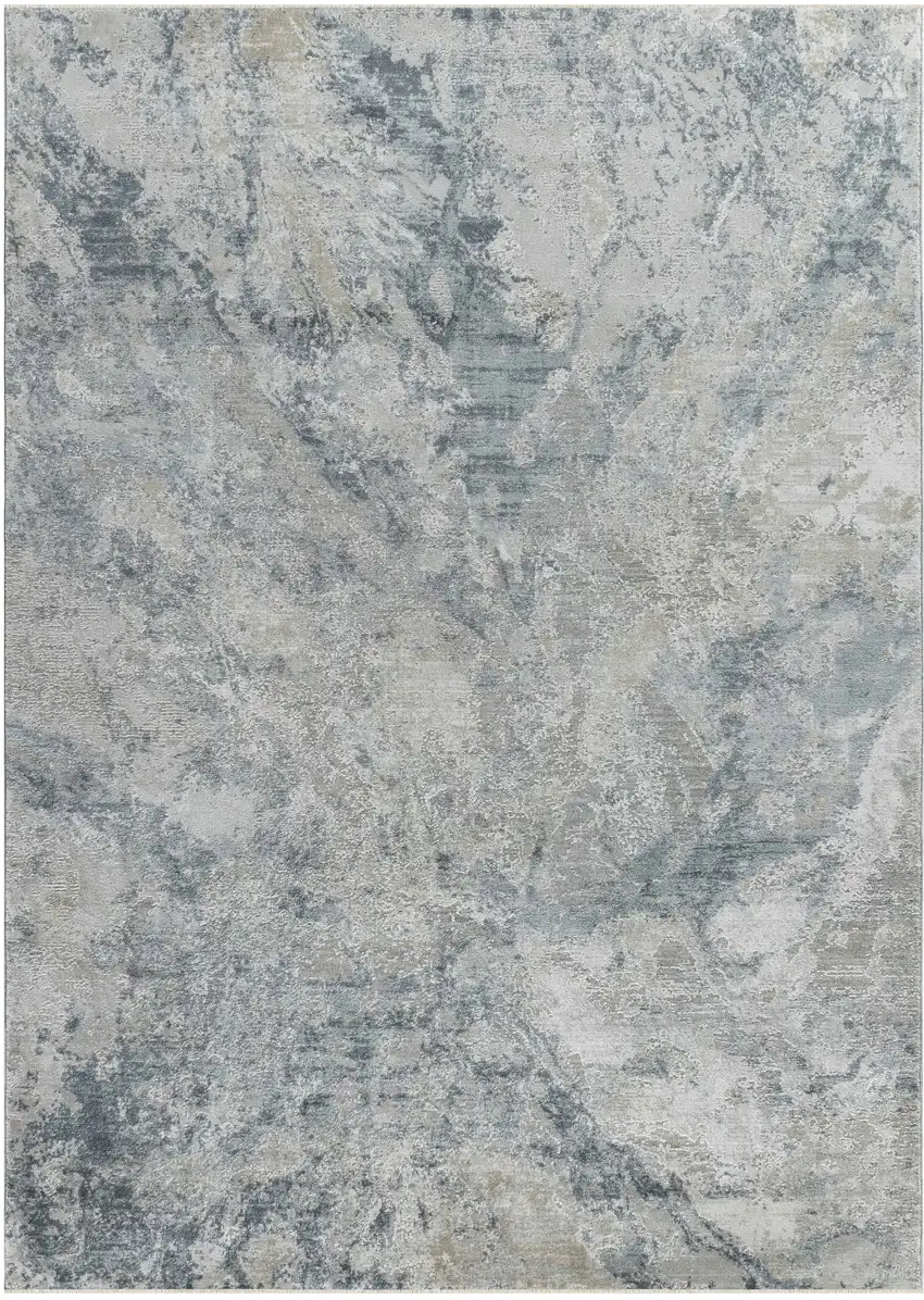 Blue And Gray Abstract Area Rug Photo 2