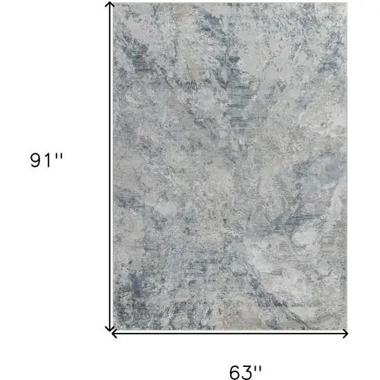 Blue And Gray Abstract Area Rug Photo 3