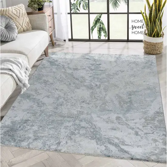 Blue And Gray Abstract Area Rug Photo 8