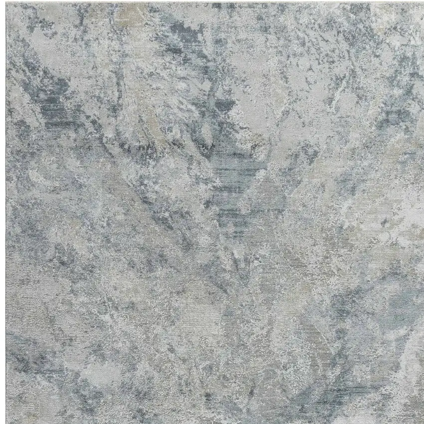 Blue And Gray Abstract Area Rug Photo 5