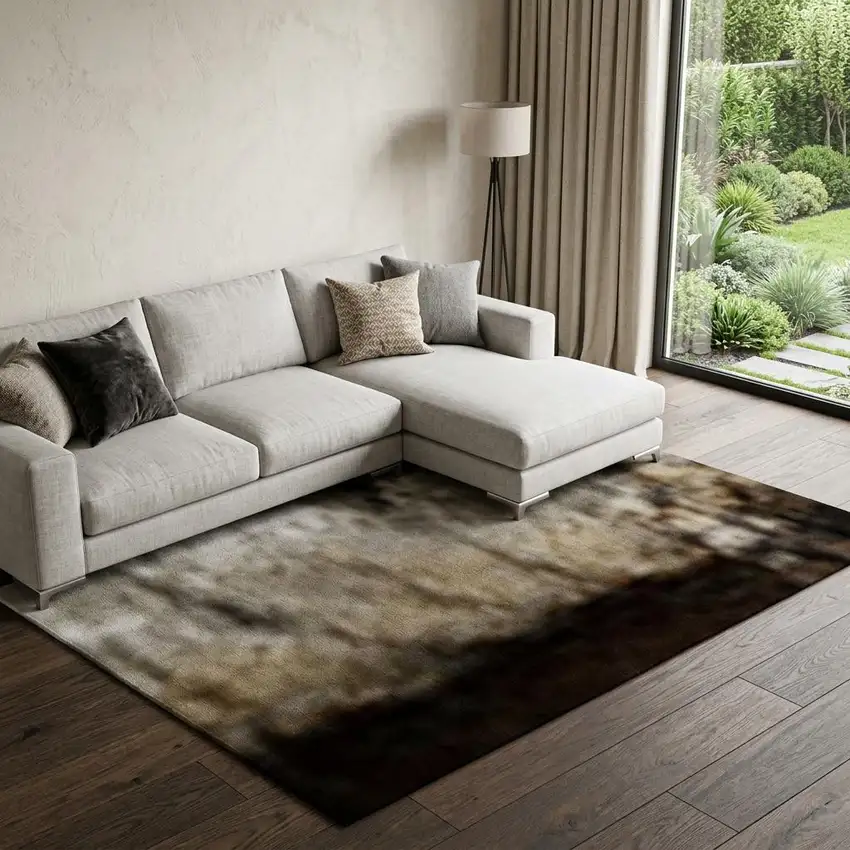 Blue And Gray Abstract Area Rug Photo 1