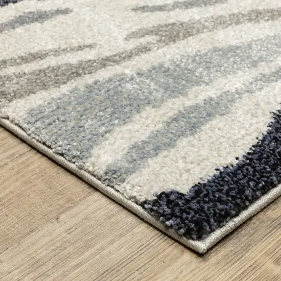 Blue And Gray Abstract Area Rug Photo 8
