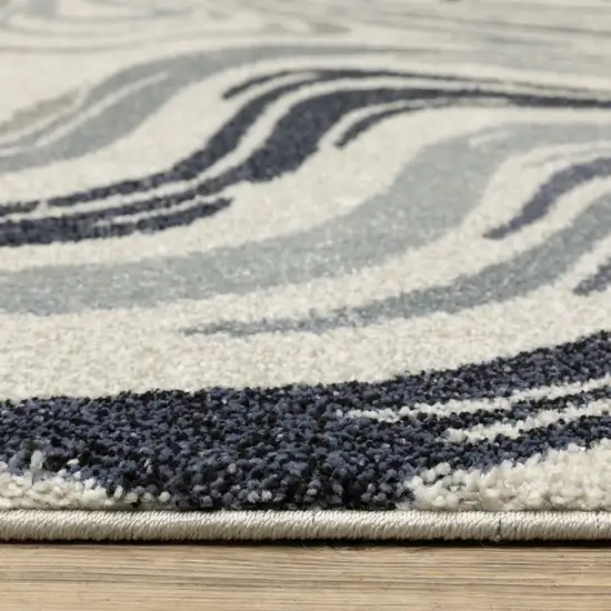 Blue And Gray Abstract Area Rug Photo 4
