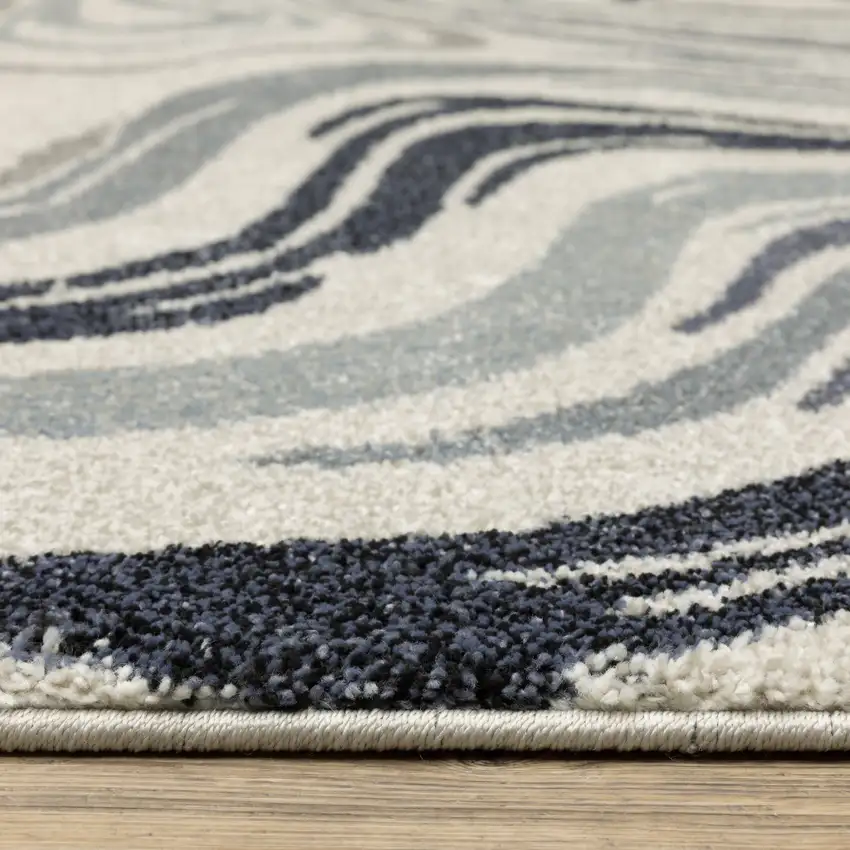 Blue And Gray Abstract Area Rug Photo 4