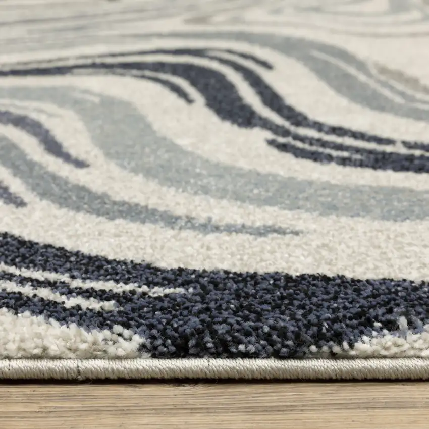 Blue And Gray Abstract Area Rug Photo 3