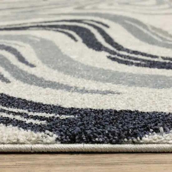 Blue And Gray Abstract Area Rug Photo 4