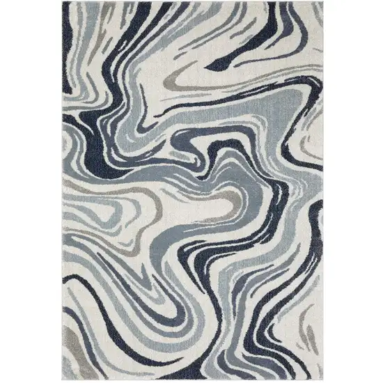 Blue And Gray Abstract Area Rug Photo 6