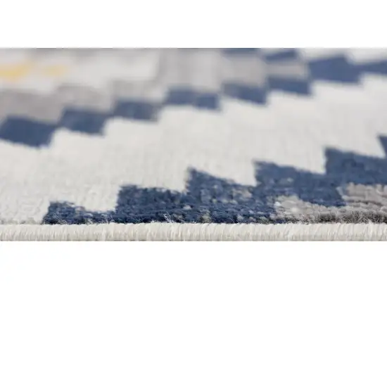 Blue And Gray Abstract Area Rug Photo 5