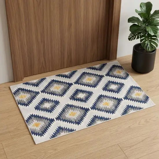Blue And Gray Abstract Area Rug Photo 1