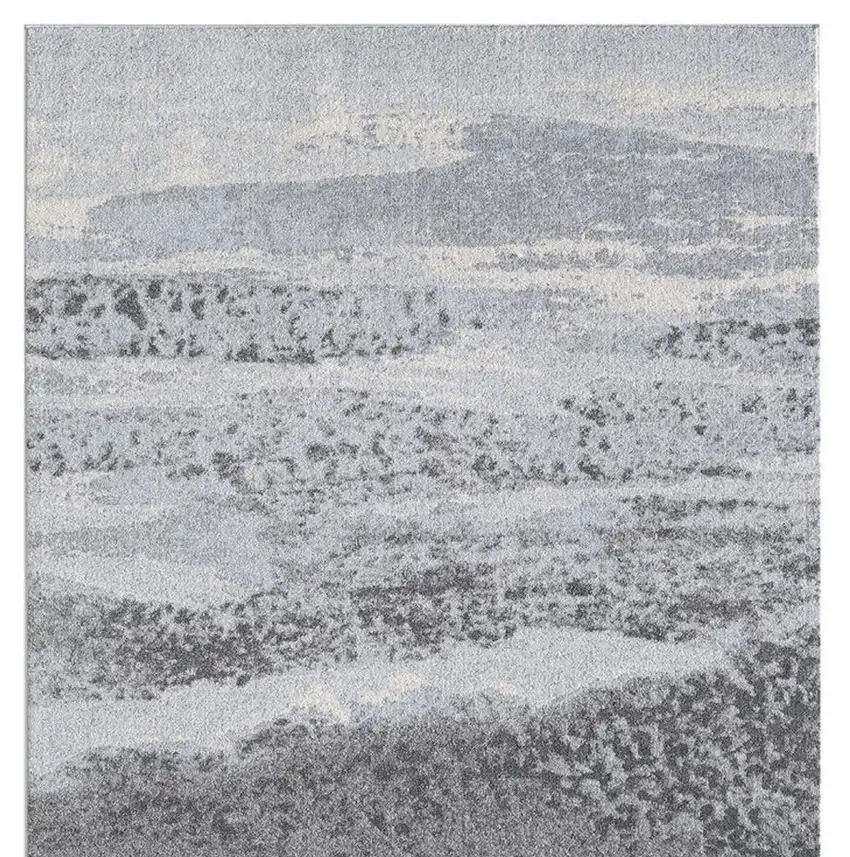 Blue and Gray Abstract Area Rug Photo 6