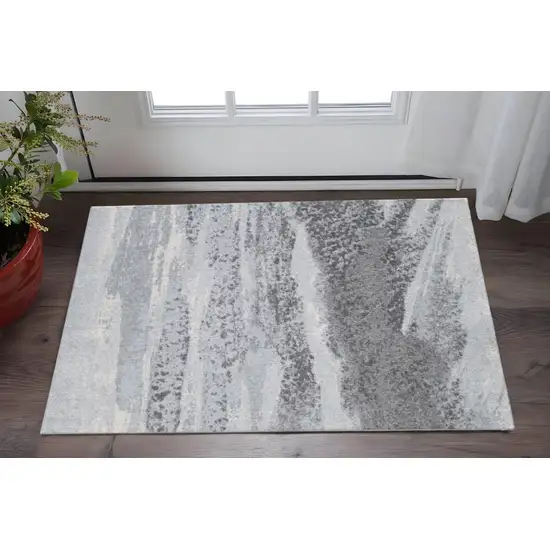 Blue and Gray Abstract Area Rug Photo 1