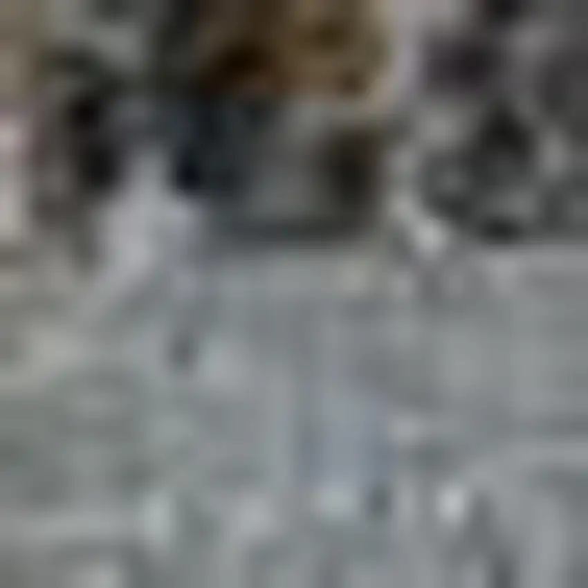 Blue And Gray Abstract Distressed Area Rug Photo 3