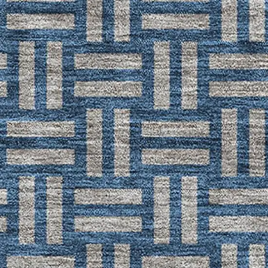 Blue And Gray Abstract Geometric Washable Area Rug With UV Protection Photo 2
