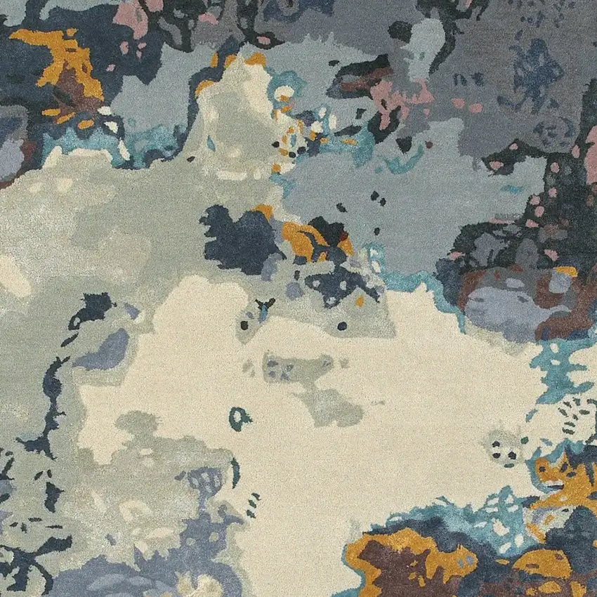 Blue And Gray Abstract Hand Tufted Area Rug Photo 4