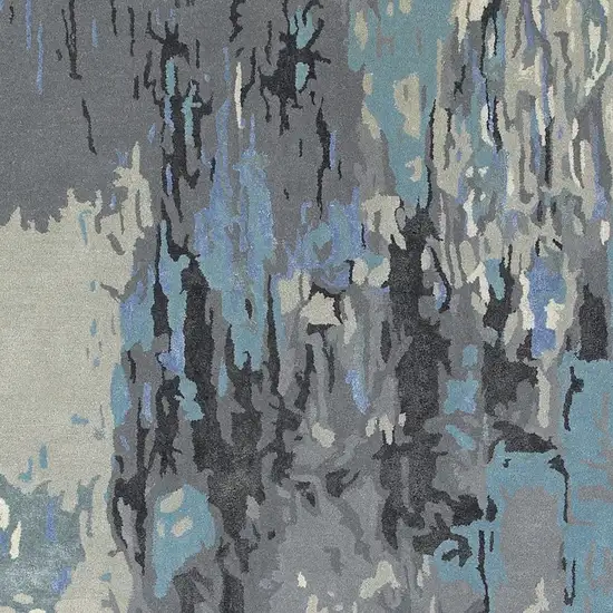 Blue And Gray Abstract Hand Tufted Area Rug Photo 5