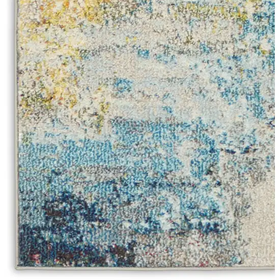 Blue And Gray Abstract Power Loom Area Rug Photo 9