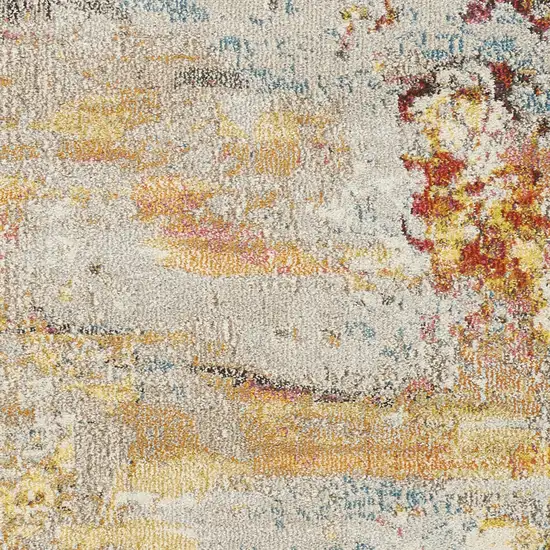 Blue And Gray Abstract Power Loom Area Rug Photo 5