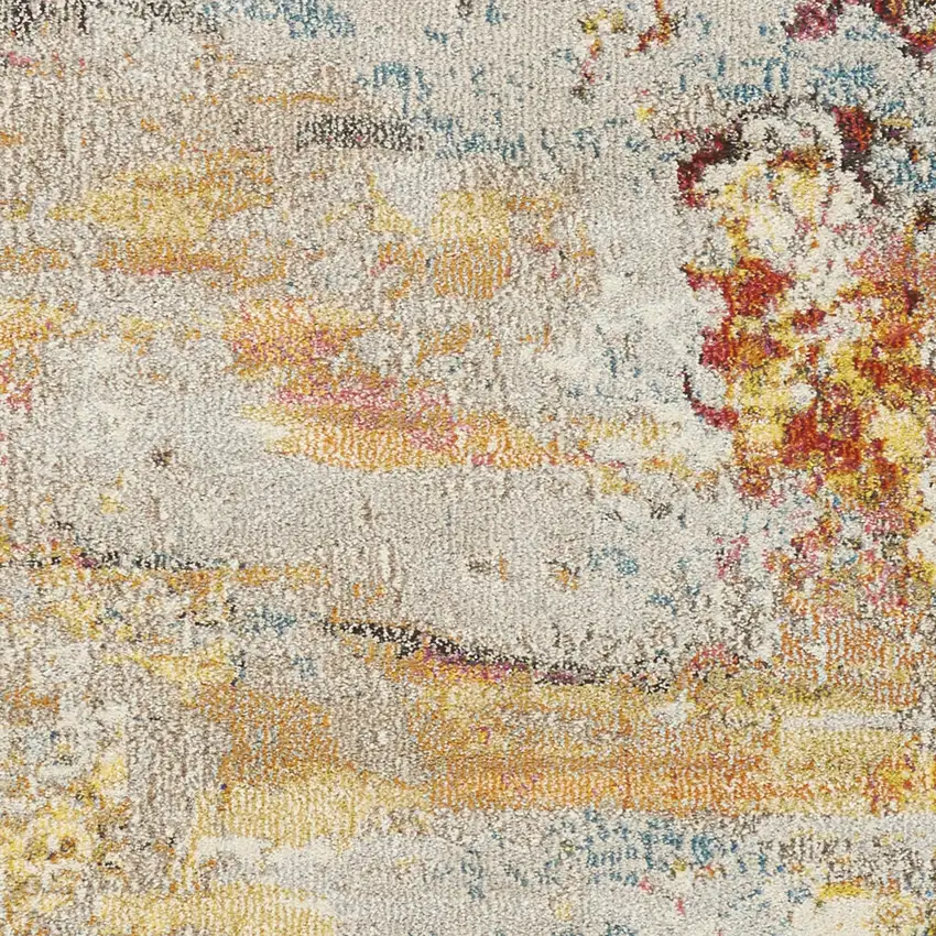 Blue And Gray Abstract Power Loom Area Rug Photo 5