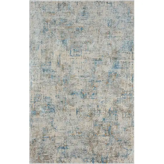 Blue And Gray Abstract Square Rug Photo 2