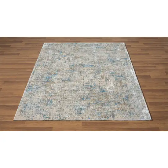 Blue And Gray Abstract Square Rug Photo 7