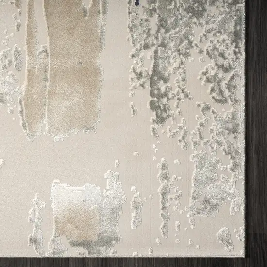 Blue And Gray Abstract Square Rug Photo 8