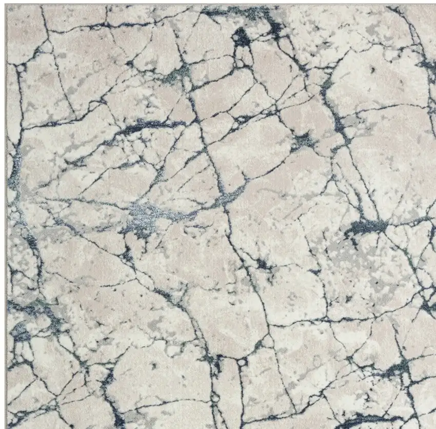 Blue And Gray Abstract Stain Resistant Area Rug Photo 7