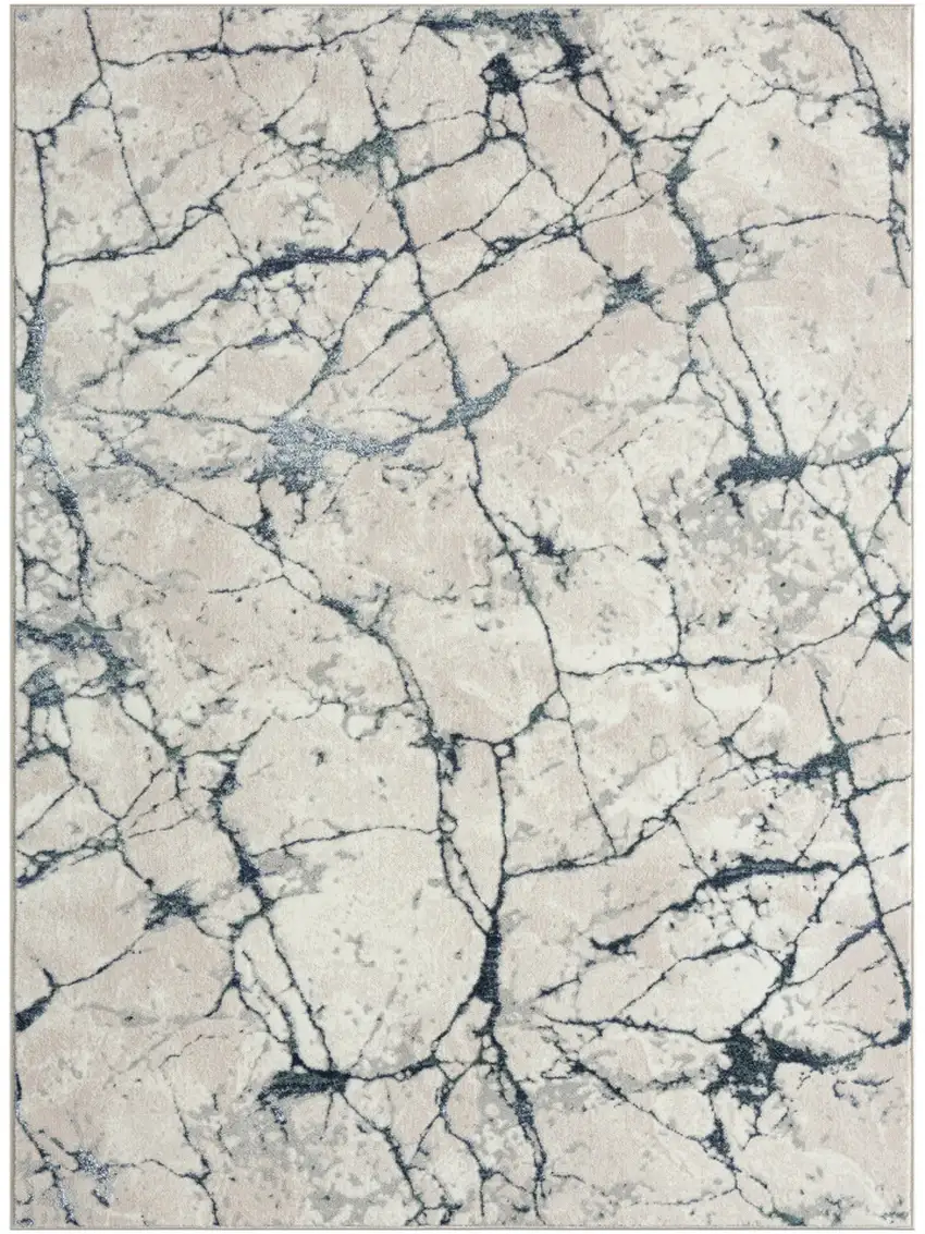 Blue And Gray Abstract Stain Resistant Area Rug Photo 1