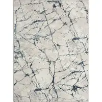 Photo of Blue And Gray Abstract Stain Resistant Area Rug