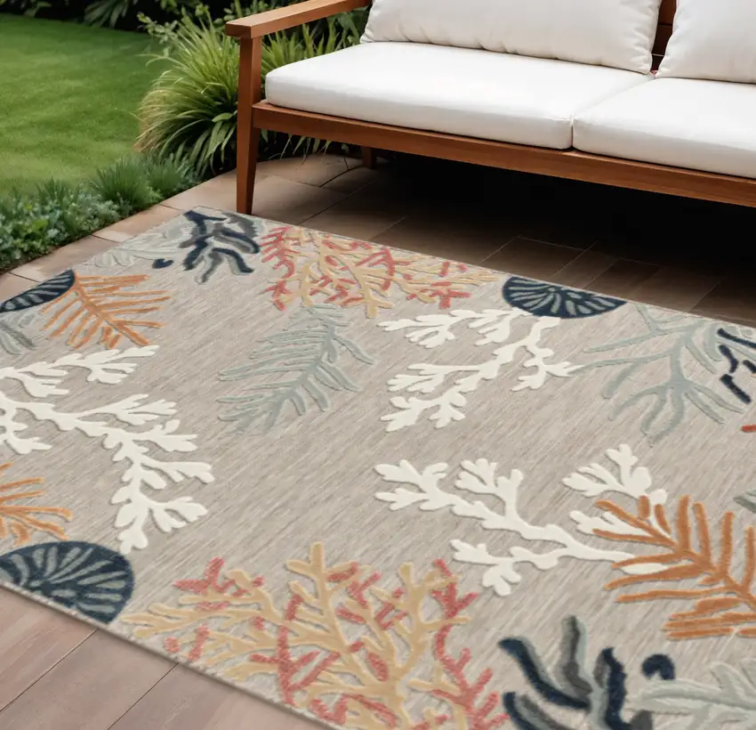 Blue And Gray Indoor Outdoor Area Rug Photo 2