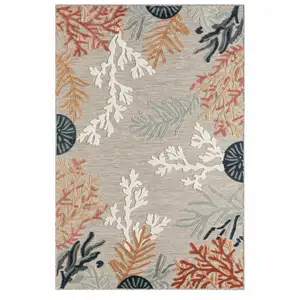Photo of Blue And Gray Abstract Stain Resistant Indoor Outdoor Area Rug